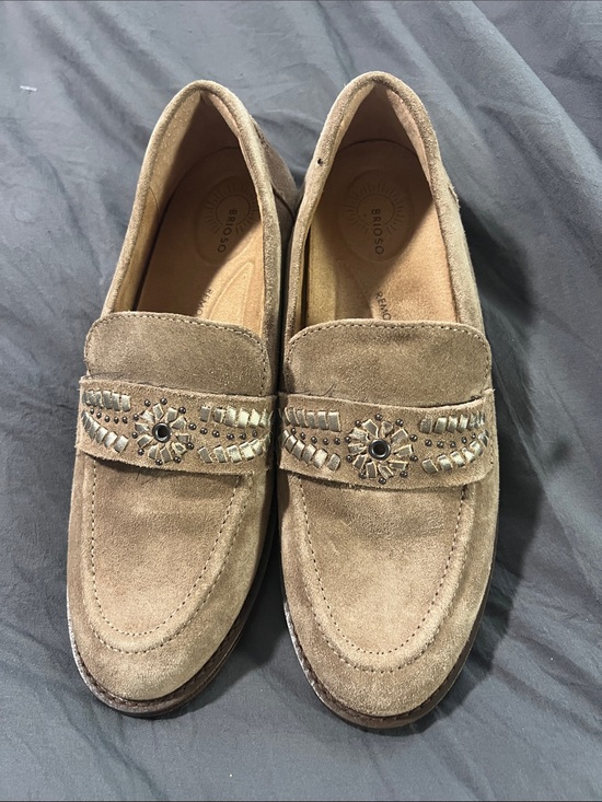 Brioso Shoes - Brioso Taupe Suede Beaded Loafers